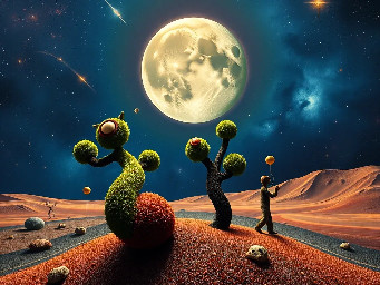 Crear una imagen surrealista, abstracta y mística, en formato cuadrado 1:1, inspirada en la conexión entre el universo, la energía, la suerte y las supersticiones positivas.  La escena debe sentirse como un sueño cósmico, poético y misterioso, no como una colección de objetos. Integrar símbolos tradicionalmente asociados con la buena suerte y la protección —herradura, trébol de cuatro hojas, ojo turco, luna creciente, estrellas, sol, fases lunares y pequeños amuletos— dentro de un universo imposible.  Los elementos deben aparecer flotando, deformándose o interactuando de manera surrealista, con escalas imposibles: una enorme luna atravesando una forma orgánica, un trébol flotando como si fuera un planeta, una herradura suspendida en el espacio, estrellas que parecen abrir portales y órbitas que se transforman en formas abstractas.  Evitar que los elementos se mezclen dentro de una galaxia o estela central. En cambio, crear espacios independientes y profundos, conectados visualmente mediante curvas, órbitas, transparencias, ondas y formas fluidas.  El universo debe ser abstracto: no representar una galaxia de manera literal. Utilizar nebulosas difusas, polvo cósmico, manchas de luz, transparencias, formas líquidas y geometrías celestiales.  Paleta sofisticada de azul petróleo, azul noche, negro azulado, verde profundo y pequeños acentos dorados, con algunos destellos cálidos. Texturas pictóricas, grano fino, transparencias y profundidad atmosférica.  Composición artística, elegante y contemporánea, con mucho espacio negativo y equilibrio visual. Los símbolos deben sentirse descubiertos dentro del universo, no colocados como íconos.  Estética: surrealismo cósmico, arte contemporáneo, dreamscape, misticismo elegante, collage abstracto, simbolismo, atmósfera onírica, composición editorial de alta gama, textura artística, iluminación cinematográfica.  Sin personas, sin texto, sin letras, sin números, sin marcos, sin apariencia de póster comercial, sin objetos alineados de forma convencional.