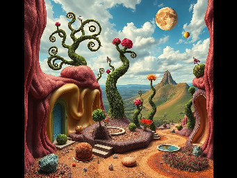 A picture in a surrealistic style (like a picture that Salvador dali could have made). It should include all the typical characteristics of a surrealistic picture (Salvador dali) like a Dream landscape etc.
